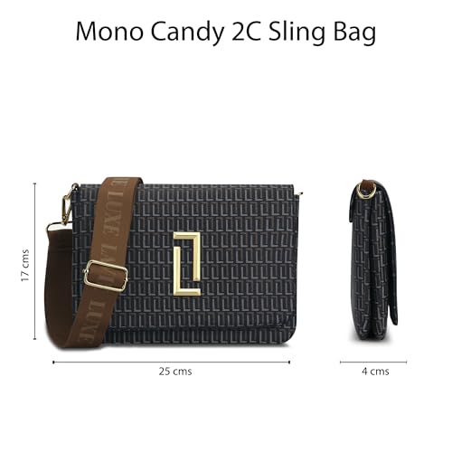 Image of Lavie Luxe Women's Mono Candy 2 Compartment Medium Solid Sling Bag | Ladies Purse Handbag | Ladies Gift