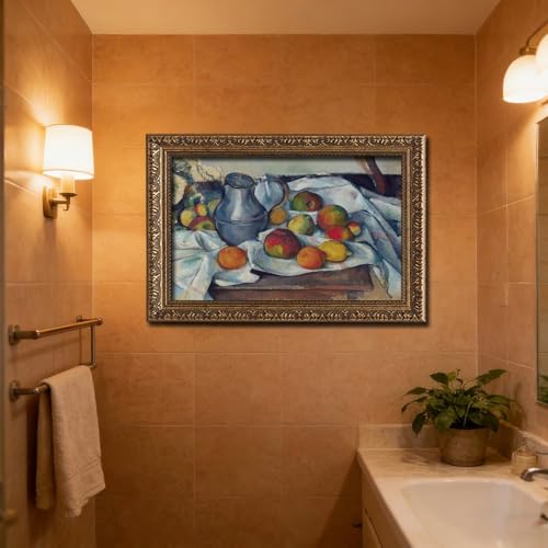 Impression sur toile Cézanne Kettle And Fruit de qualité musée 50x76 - 6