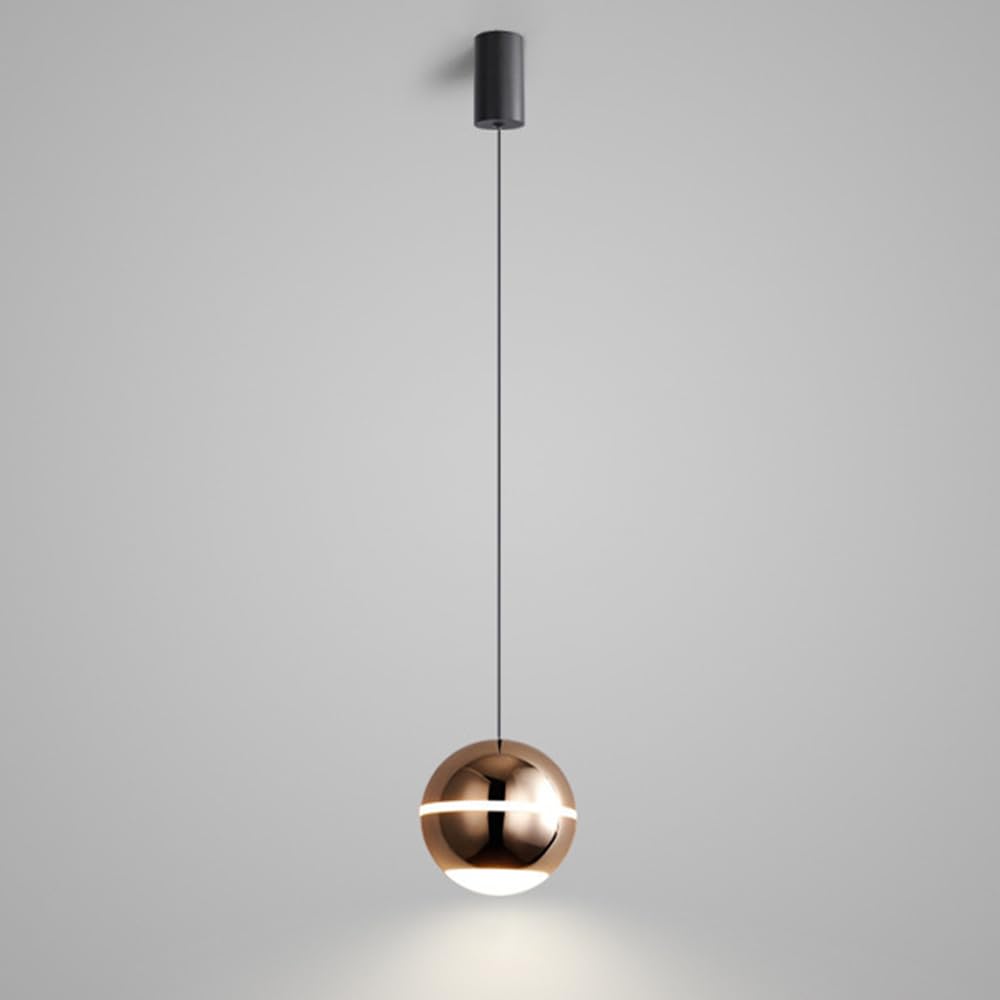 Lampe suspendue globe LED 7W luminaire de plafond suspendu moderne or à hauteur réglable