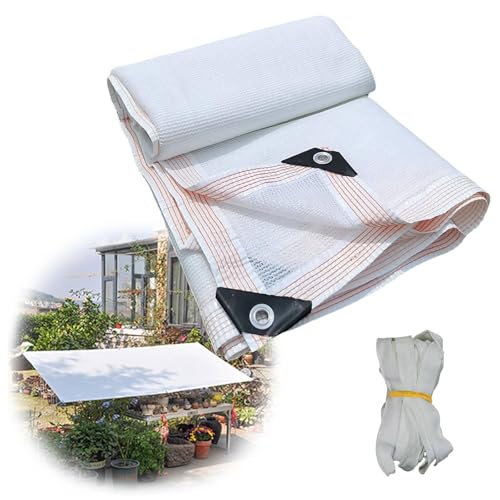 Filet d'ombrage blanc à œillets 60% pour protection solaire de terrasse - 2