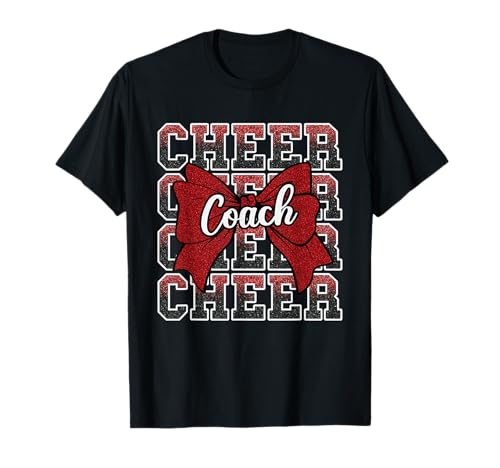 Red Funny Sport Loud Proud Cheer Coach Dad Father's Day T-Shirt