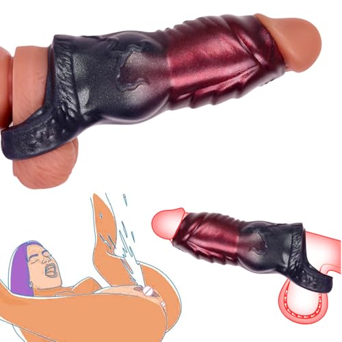 Knot Penis Sleeve Cock Sleeve, Cock Ring Penis Extender Ultra-Soft Penis Enlarger for Couples, Delay Ejaculation Stronger Erection Enhancement, Silicone Penis Rings for Testicles G Spot Stimulation