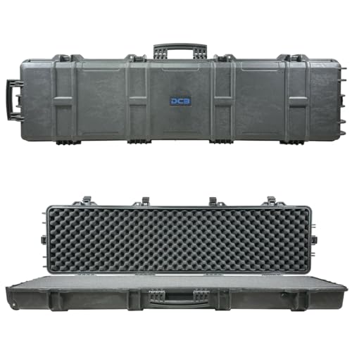 DCB Cases - Element 1387 | 54 Inch Tactical Rifle Hard Case | IP67 Waterproof | Customizable Pluck Foam Insert | Foldable Handle | Resin-Reinforced Injection Molded Plastic | 6 Latch System