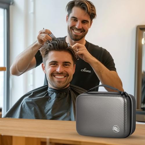 Boobowl Haarschneider Zubehör Tasche für Clipper und Zubehör, Men Hair Trimmer Box, Portable Clipper Aufbewahrungshalter für Haarschneiden, Guard Grooming Kit (nur Box) (Grau)