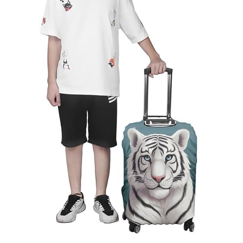 Cute White Tiger Printed Luggage Cover Protector, Fits 18-32 Inch Luggage 6