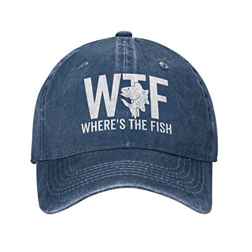 Image of WTF Where's The Fish Hat for Women Dad Hats with Design Caps