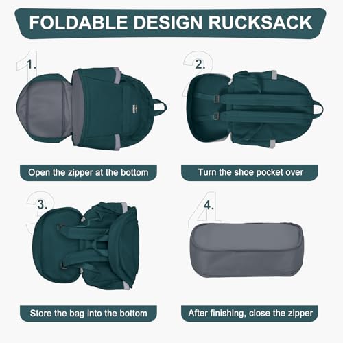 Image of coofay Gym Backpack for Women Men, Sports Backpack with Shoe Compartment | Large Gym Bag with Wet Pocket, Cheer Bag, Lightweight Travel Backpack for Dance, Volleyball, Water-Resistant, Peacock Blue