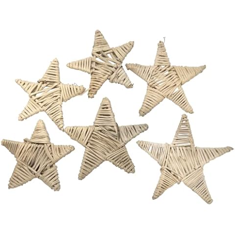 Mandarin Bird Toys by M&M 5064 Pk6 Medium Vine Star Chews - Handwoven Natural Rattan Chewable Stars, Lightweight Classic Foot Toys, Easy for Beaks and Feet to Manipulate, Add to Toys Cover