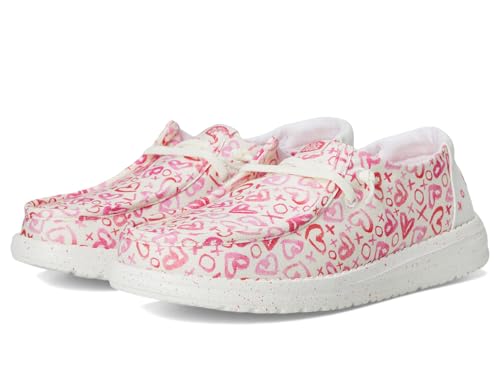 HEYDUDE Girl's Wendy Watercolor Hearts (Little Big Kid) Loafer