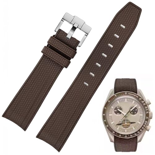 Image of Silicone Rubber Bands for Omega X Swatch Moonswatch Watch Strap 20mm Curved End Weave Style Premium Silicone Rubber Replacement Strap Women Men,for Omega Swatch Moonswatch Speedmaster