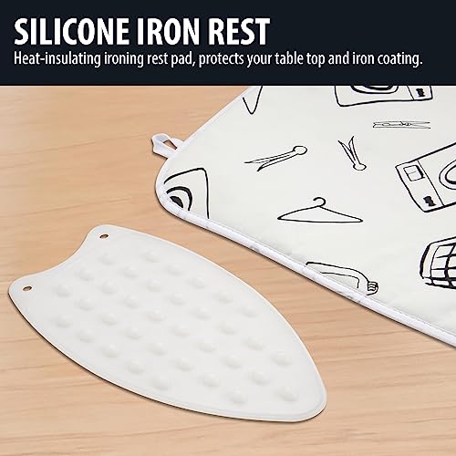 Image of Seiritex Ironing Mat, Portable Ironing Pad 39.4 x 18.9 inch Table Top Iron Board 5 in 1 Travel Ironing Blanket for Washer, Dryer, Counter top, White