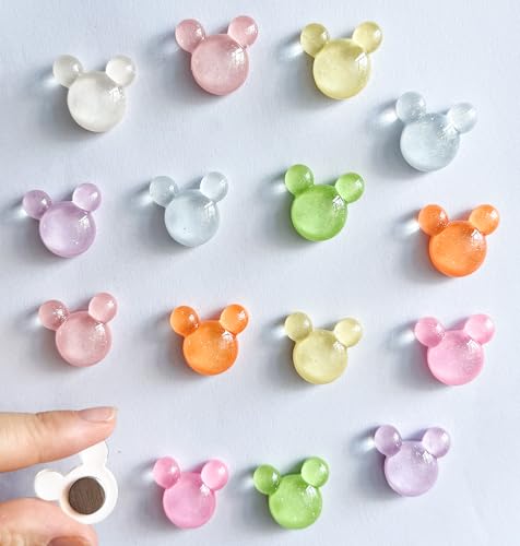 16Pcs Fridge Magnets Refrigerator Magnets Decorative Mouse Magnets for Fridge Cute Desk Accessories for Home Kitchen Whiteboard and Office Decor(16Pcs-Glitter)