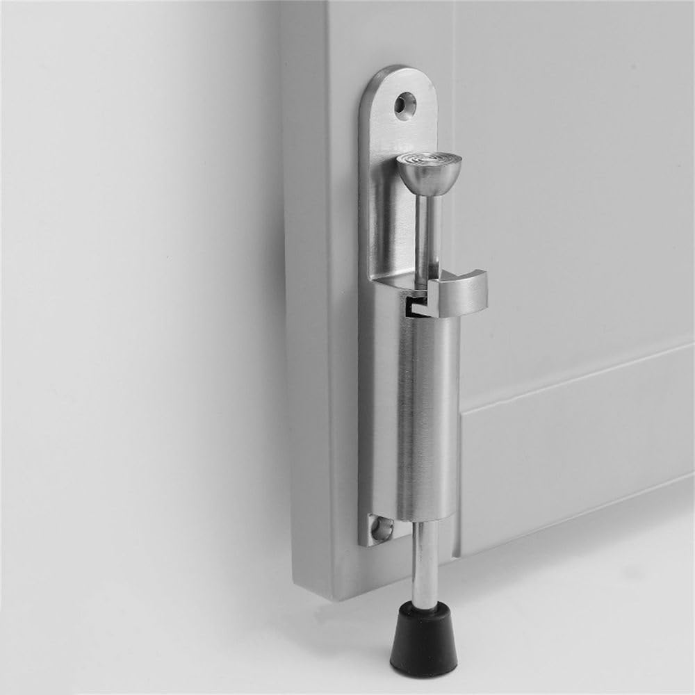 Zhanggl Brushed Nickel Door Stop Stopper Holder Foot-Operated, Bumper,Rubber Punch-Free,Zinc Alloy Foot-Operated Top