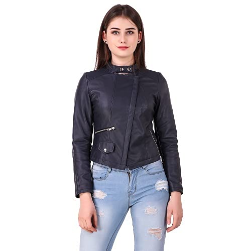 leather jacket blue colour
