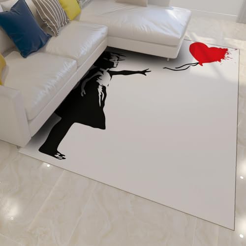 Tapis doux à poils ras imprimé graffiti moderne 60x90cm antidérapant - 3