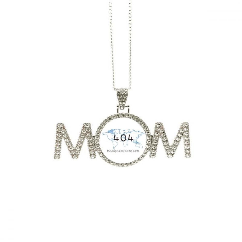 Collier Programmer 404 Error en acier avec chaîne : pendentif pour fête des mères