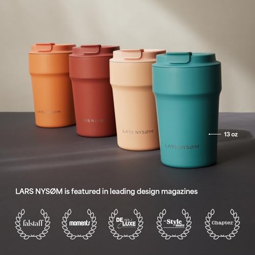 Image of LARS NYSOM Thermo Coffee Mug to go 17oz | Travel Mug 0.5 Liter with Insulation | Leak Proof Stainless Steel Thermal Tumbler for Coffee and Tea on the Go (Aqua Turquoise, 17oz)