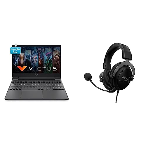 Image of HP Victus Gaming 12th Gen Intel Core i5 12450H Processor 15.6 inch(39.6 cm) FHD Gaming Laptop & HyperX Cloud II - Pro Gaming Headset (Gun Metal)