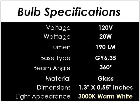 Miniatura 6 de lumenivo Bombillas de microondas de 120 V 20 W GY6.35 T4 y bombillas de repuesto para electrodomésticos pequeños sobre la estufa Bombilla halógena