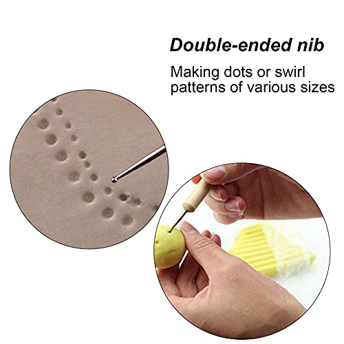 5 peças de ferramentas de pontilhamento para arte em unhas, 2 cabeças redondas de entalhe, ponta de