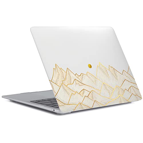 Funda Macbook Air 13 M1 A2337 con protector teclado carcasa rigida diseño montaña dorada 3