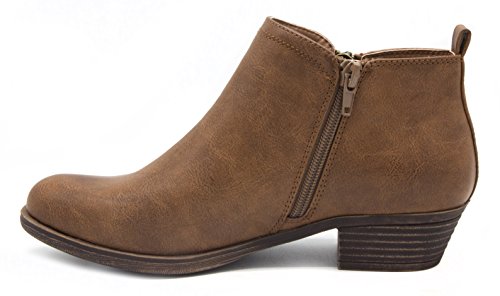 Sugar Women's Truffle Ankle Bootie Boot With Zipper Closure Brown 9 #TOP23