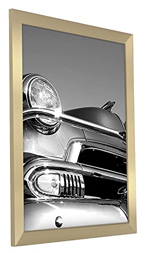 Americanflat 18x24 Poster Frame with Polished Plexiglass - Gold Picture Frame - Wide Photo Frames Made of Engineered Wood for Vertical or Horizontal Wall Display - Epic Collection - Gold