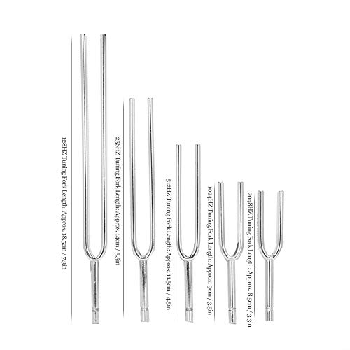 Conjunto de diapasões sensoriais de alumínio, conjunto de diapasões (128Hz, 256Hz, 512Hz, 1024HZ, 20