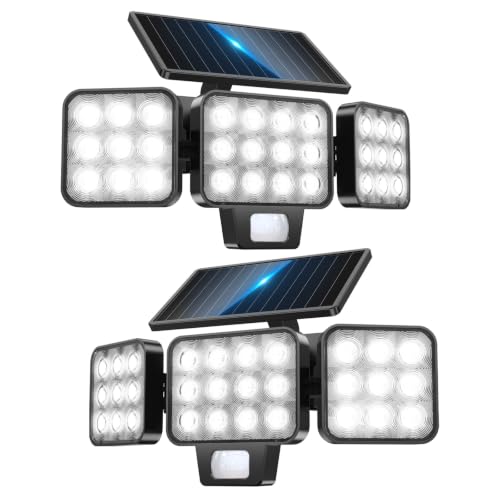 GEARLITE Solarlampen für Außen mit Bewegungsmelder 2 Stück, 4-in-1 LED...
