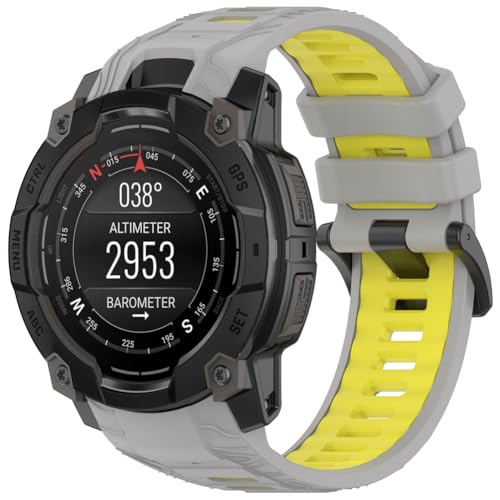 Zohmuly Strap Compatible with Garmin Instinct 3 45mm/Instinct 3 50mm Men and Women,Soft Silicone Adjustable Bicolor Sport Straps