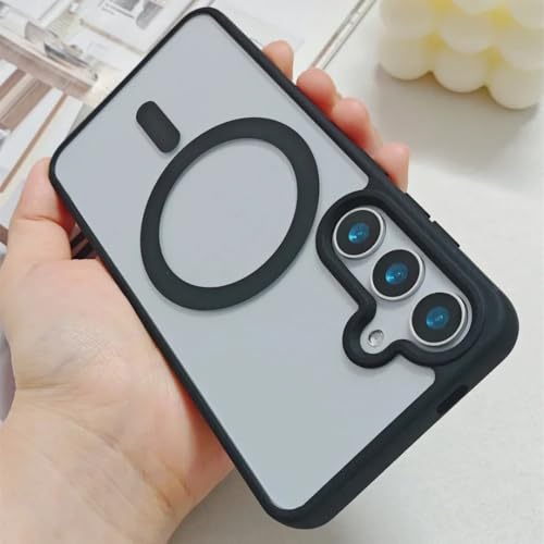 Coque magnétique pour Samsung S24 transparente avec dos acrylique antichoc