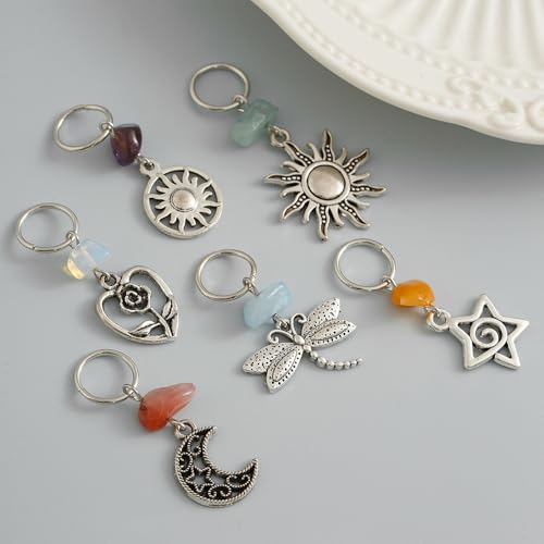 Anillos Tribales Boho para Trenzas 12 Piezas Metal miniatura 6