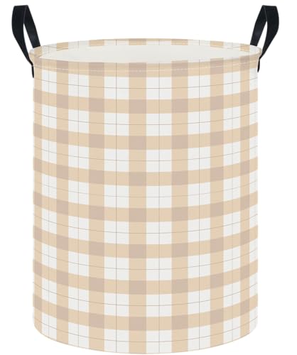 Image of CLOCOR Large Laundry Basket,Waterproof Fabric Storage Container,Room Decor,Gift Basket（Yellow Grid