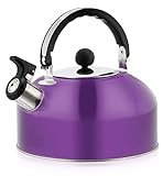 2.7 Quart (3 L) Tea Kettle, Food Grade Stainless Steel Teakettle is Best for Boiling Water, Brewing Tea, and Making Coffee (Purple)