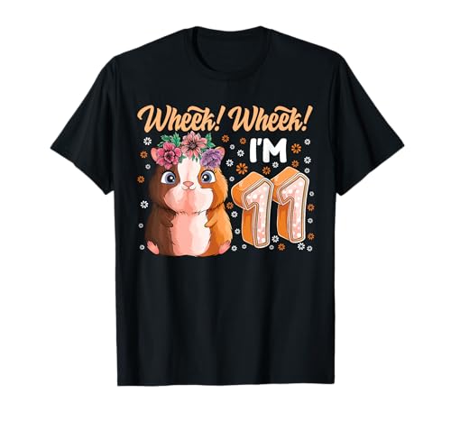 Guinea Pig 11 Años Cavy 11th Birthday Niño Niña Camiseta