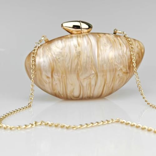 Caistre Acrylic Clutch Purse for Women Shell Shape Acrylic Evening Bag Handbag Trendy Chain Evening Handbag Shoulder Purse2