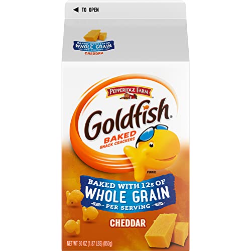 Pepperidge Farm Goldfish Cheddar Crackers, Baked with Whole Grain, 30 oz. Carton