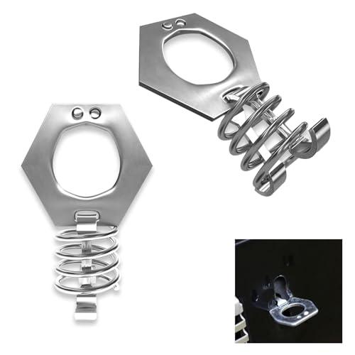 Image of 2 PCS Water Heater Cam Lock, RV Water Heater Cover Latch Fasteners, Stainless Steel Rustproof Door Latch Assembly with Thumb Ring, Universal for RVs Campers Repair Replacement (Silver)