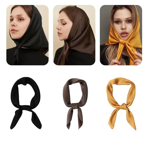 Elegant Silk Like Square Scarf Soft Neck Scarf Handkerchief For Formal Outfit Fashionable Women and Professional Use, Color . 7, 70, Color . 7, 702