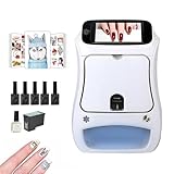 ❤【Reconnaissance intelligente des ongles】Des capteurs intégrés détectent automatiquement la taille et la forme de l'ongle, garantissant un alignement précis pour chaque impression. La fonction de séchage intégrée permet un processus rapide et propre. Une cartouche d'encre, nombre de peintures : environ 800 capsules d'ongles par flacon.
