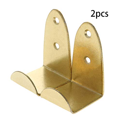 Image of MroMax Picture Photo Frame with Hook Metal Brace Bracket Hanger Gold Tone 34 x 31 x 54mm /1.34 x 1.22 x 2.13-inch (L x W x H) Medium 2pcs