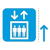 エレベーター案内マーク シール ステッカー（矢印付き）のカッティングステッカー・シール 光沢タイプ・耐水・屋外耐候3～4年【クリックポストにて発送】 (青, 200)