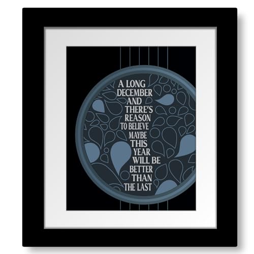 A Long December Song - Lyric Inspired Wall Art Print Home Decor -  Song Lyrics Art