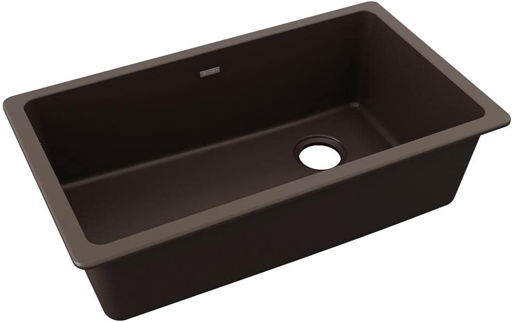 Black Friday 🔥 Elkay ELGU13322MC0 Quartz Classic Single Bowl Undermount Sink, Mocha