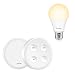 Produktbild LoraTap LED E27 Wireless Dimmer Set Lichtschalter mit Sender | Warmweiß Neutralweiß Tageslichtweiß in einem | kabellos dimmbar | 200m Funkreichweite