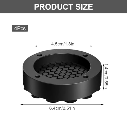 Schwingungsdämpfer Waschmaschine, 4 Stück Waschmaschine Unterlage Universal Anti Vibrationsdämpfer Gummi Antivibrationsmatte Waschmaschinen Dämpfer Antirutschmatte Füße für Kühlschrank (Schwarz)