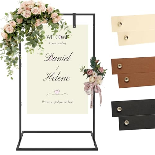 Catálogo de Caballetes con asiento favoritos de las personas. 41 Ximaichy - Soporte de letrero de boda, soporte de señal de bienvenida con caballete de metal para tablas de asientos, caballete de exhibición resistente para decoración de...