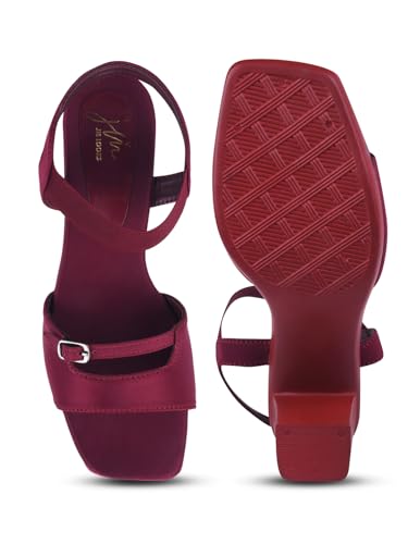 Image of JM LOOKS Women's Block Heel Sandals | Stylish Open Toe Dress Sandals with Double Strap & Buckle Detail | Comfortable Slip-On for Party Prom Date Night