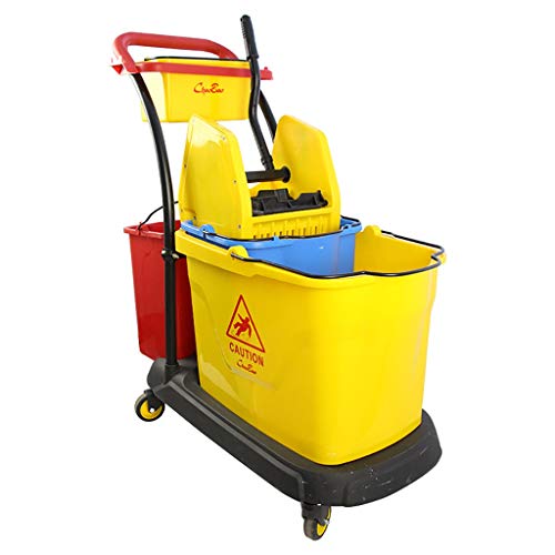 Cleaning cart, Hotel Home 35L Double Barrel Cleaning Bucket with Water Filter and Separator 72 * 40 * 95cm, wash Bucket mop