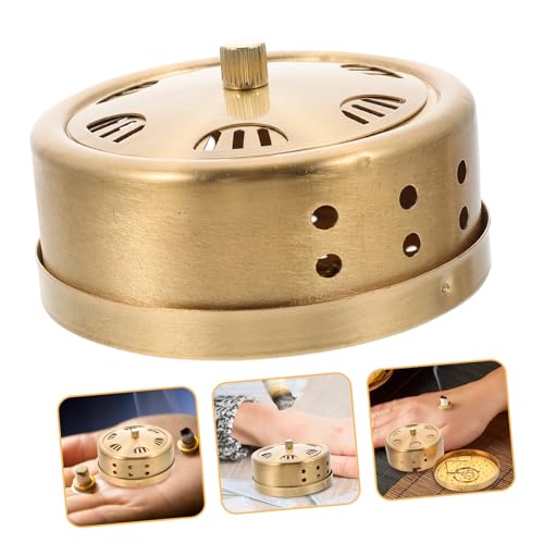 2 piezas Caja ajustable de moxibustión, herramienta portátil de terapia china, material de cobre, diseño compacto para múltiples partes del cuerpo, accesorio de masaje ligero miniatura 3